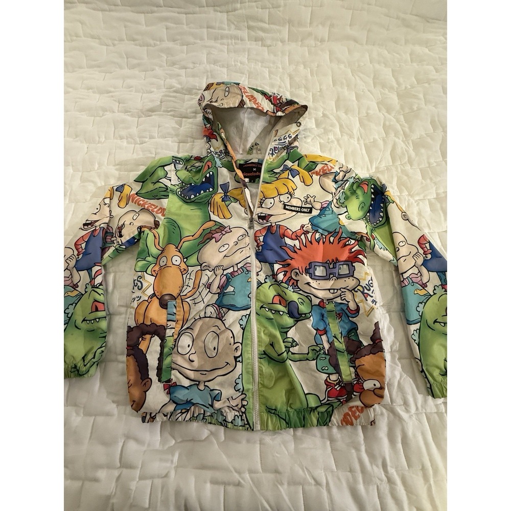 Members Only x Nickelodeon Rugrats Cartoon Colorful Collage Hoody Jacket Mens S